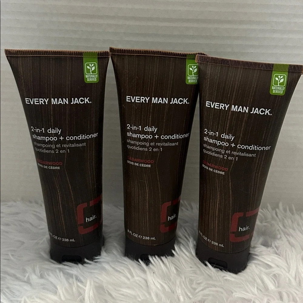 Every Man Jack‎ 2-in-1 Daily Shampoo + Conditioner Cedarwood 8oz 3 Pack NEW